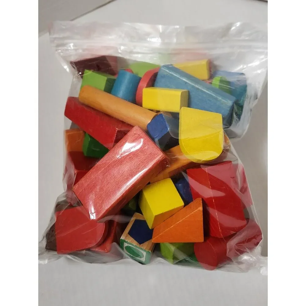 Wooden Blocks Bulk Lot – Mixed Shapes (2 Bags)